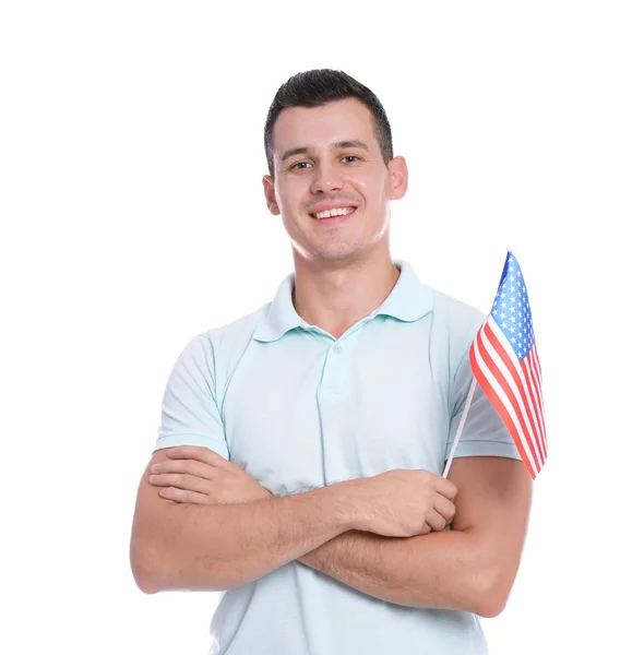 depositphotos 218759040 stock photo portrait man american flag white