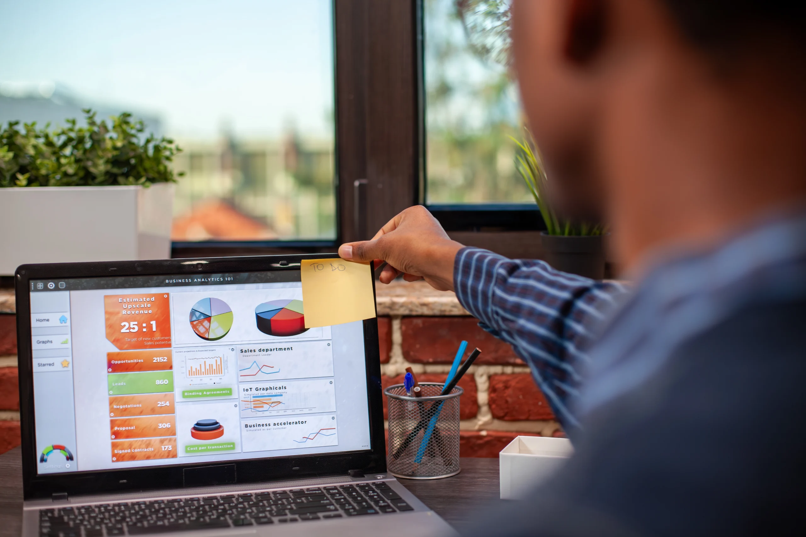 office worker setting project reminders scaled